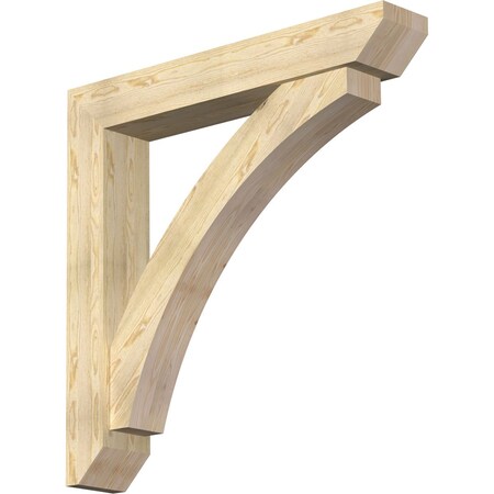 Ekena Millwork Thorton Slat Rough Sawn Bracket w/ Offset Brace, Douglas Fir, 8"W x 48"D x 48"H BKT0806X48X48THR06RDF